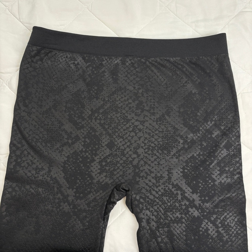 Olive + Oak Black Snake Print Leggings XL Pull On Stretch Skinny Pants - Picture 5 of 13